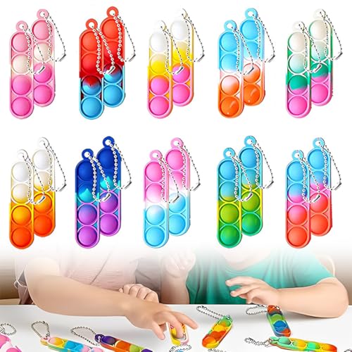 JUGUTA 20 Mini Llaveros De Juguete, Mini Pop Y Antiestrés Tipo Fi...