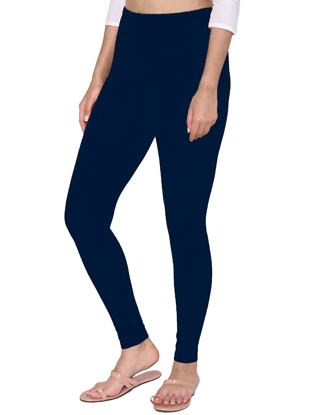Shasmi Women's Leggings Cotton Lycra 4 Way Stretchable Skin Fit Light Chikku Colored Ankle Length Leggings For Women (Leggings Ankle) (Plus Size(3Xl/4Xl), Dark Navy Blue)