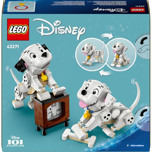 LEGO Disney Classic Lucky ve Penny 101 Dalmaçyalı Köpek Yavruları 43271-6 Yaş ve Üzeri Kız ve Erkek Çocuklar için 2 Dalmaçyalı Yavru Köpek Karakteri ve Kemik İçeren Oyuncak Yapım Seti (268 Parça)
