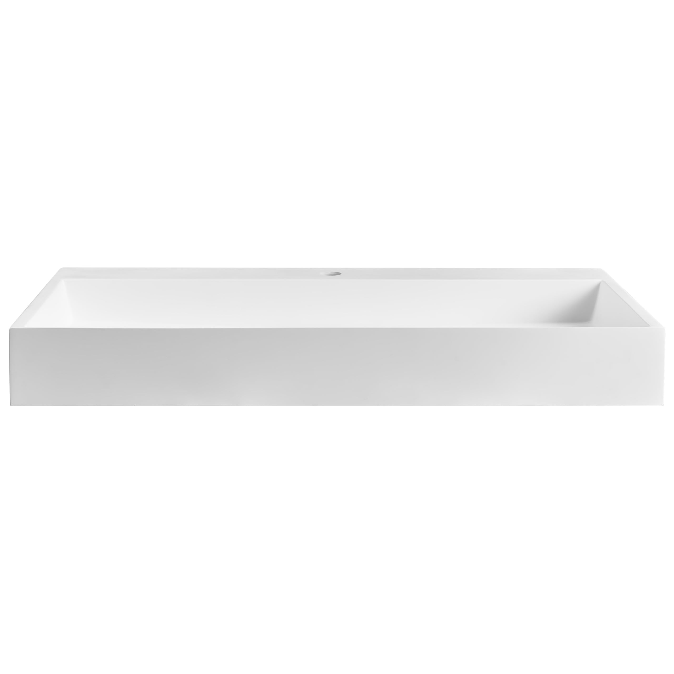 Lavabo suspendido de pared clásico rectangular fundición mineral acabado mate 90 x 46 cm blanco Quenko