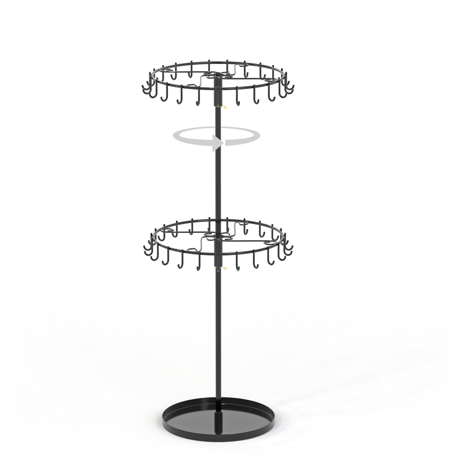 Jewelry Stand Organizer, 2-Tier Rotating Necklace Organizer, Spinning Jewelry Keychain Display Tree, Adjustable, Perfect for Craft Show, Bedroom Decor, Key Chain Display Stand, Easy Assembly