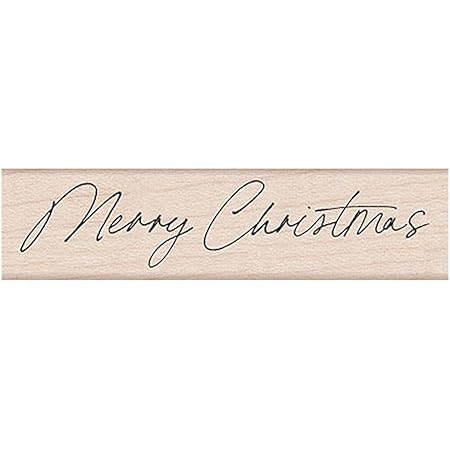 Merry Christmas Rubber Stamp By Stamps By Impression - 1.5x2.5 Inch Holiday Craft Stamp ST 0707