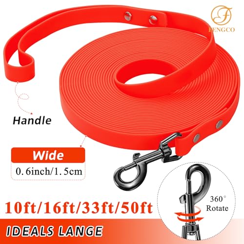 Wasserdicht Schleppleine für Hunde,mit Chew Proof Tie-Out Leinen,Wasserdicht Trainingsleine für Hunde(Orange,3m)