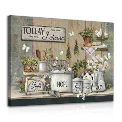 Dazzlewall Framed Rustic Kitchen Wall Art Decor, Motivational Quotes Poster Retro Print for Farmhouse Dining Room Decor 12x16 in