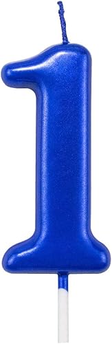 Miniatura 1 de NEWCANDLE - Velas azules de cumpleaños 1 vela 1er año pastel Bady Número romano Número de velas número fresco número 10 11 12 13 14 15 16 17 18 19