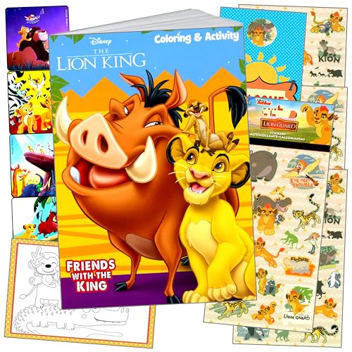 Image of Bendon Lion King Coloring Book Stickers Activity Set with Lion King Sticker Sheets, Reward Stickers, and More