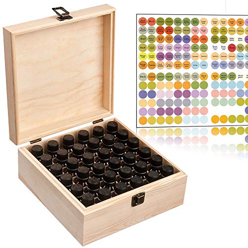 Preisvergleich Produktbild Blanketswarm Aufbewahrungsbox für ätherische Öle, Holz, 36 Fächer, Behälter für Aufbewahrung von 5-15 ml ätherischen Ölflaschen für Reisen und Präsentationen.