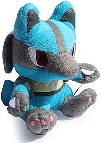16cm Pocket Doll Lucario Plush Toy Stuffed Toys Dolls Dolls Gifts for Children Blue