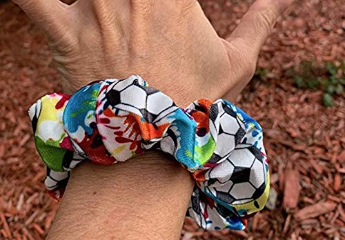 Soccer Scrunchie, Soccer Hair Accessories, Premium Velvet No Crease Soccer Hair Scrunchies Gift for Girls image 5