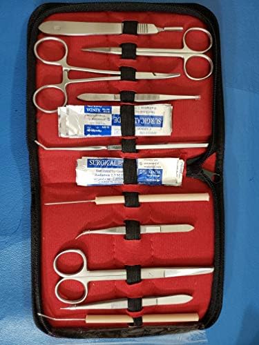 20 PCS ADVANCED BIOLOGY LAB ANATOMY MEDICAL STUDENT DISSECTING DISSECTION KIT SET WITH SCALPEL KNIFE HANDLE BLADES #10 + #11 (HTI BRAND)