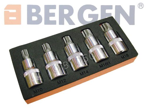 US Pro 5 Piece 1/2 inch Drive Triple Square Socket Bit Set B2076, Variety Pack - Image 2