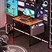 NEWBULIG Small Computer Desk for Bedroom 32 Inch Home Office Desks for Small Spaces Writing Gaming Work Study Table with Storage Bag Rustic Brown