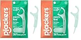 Plackers Micro Line Dental Floss Picks, Fold-Out FlipPick, Tuffloss, Easy Storage with Sure-Zip Seal, Fresh Mint Flavor, 36 Count (Packaging May...