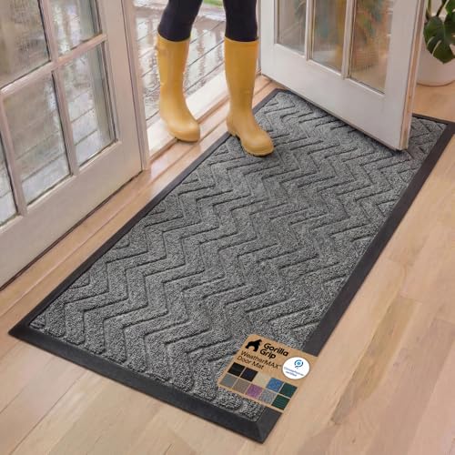 GORILLA GRIP WeatherMax Doormat, 60x24, natural rubber