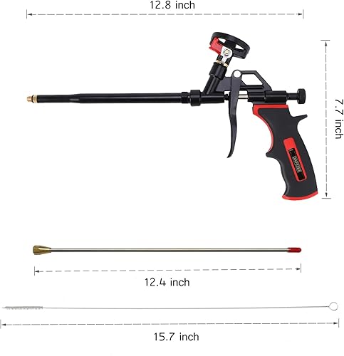Miniatura 4 de DAFEIKE Pistola de aislamiento de espuma de pulverización extendida de 25 pulgadas, pistola dispensadora de espuma de teflón, pistola de espuma de