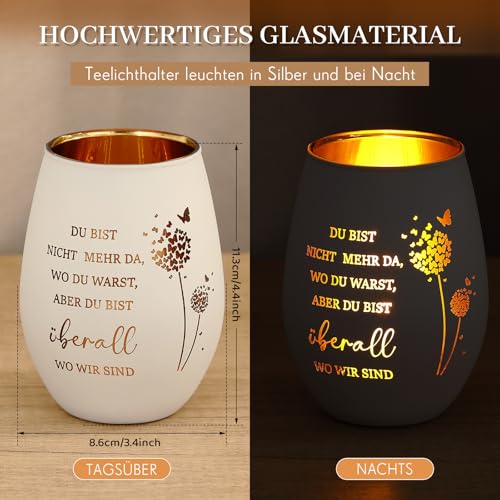 BBTO Trauergeschenk Trauerlicht Windlicht mit Gravur Trauerkerze Geschenke für Trauernde zur Beerdigung Gedenkkerze Windlicht Erinnerungslicht Gedenklicht Trauer Deko
