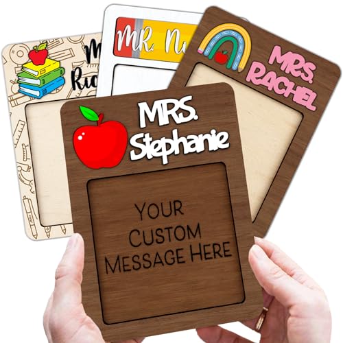 UBJVA Personalized Sticky Note Holder Custom Wooden Teacher Stick...