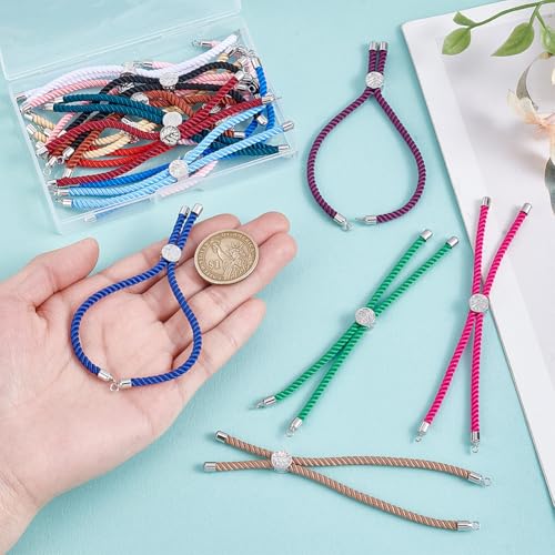 Pulseras de cordón ajustable semiacabadas de nailon para un diseño de joyas rápido 5
