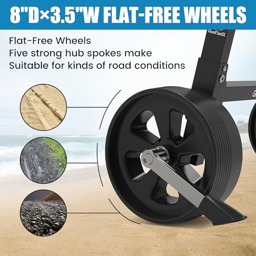 GanFindX HeavyDuty Folding Kayak Cart Dolly w/FlatFree