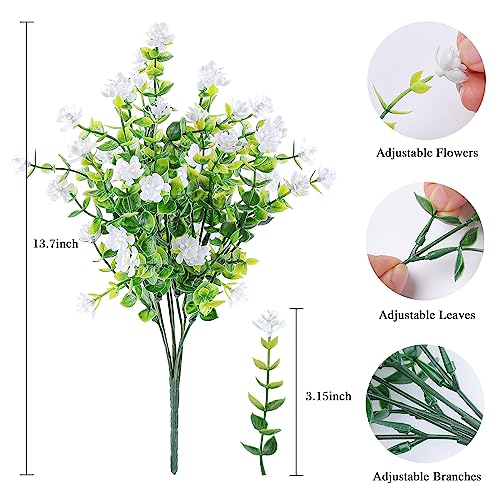 Image of AmyHomie 20 PCS Artificial Flowers for Outdoors, UV Resistant Fake Plants