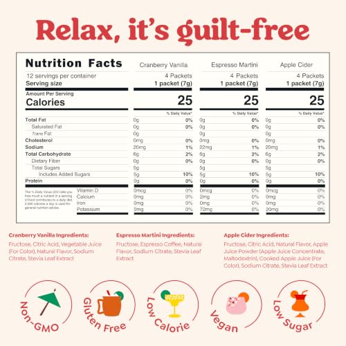Image of Craftmix Holiday Variety Cocktail Mixers & Mocktail Drink Mix, 12 Pack