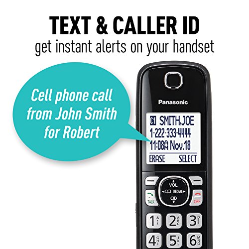 Panasonic Link2Cell Bluetooth Cordless Phone System with Voice Assistant, Call Blocking and Answering Machine. DECT 6.0 Expandable Cordless System - 5 Handsets - KX-TGF575S (Silver)