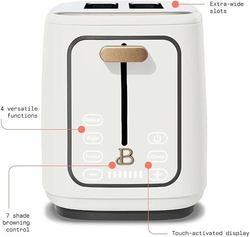 Miniatura 7 de Hermosa tostadora de pantalla táctil de 2 rebanadas con pantalla digital, 7 ajustes de sombra, preajustes de bagelcongelado, ranuras extra anchas,