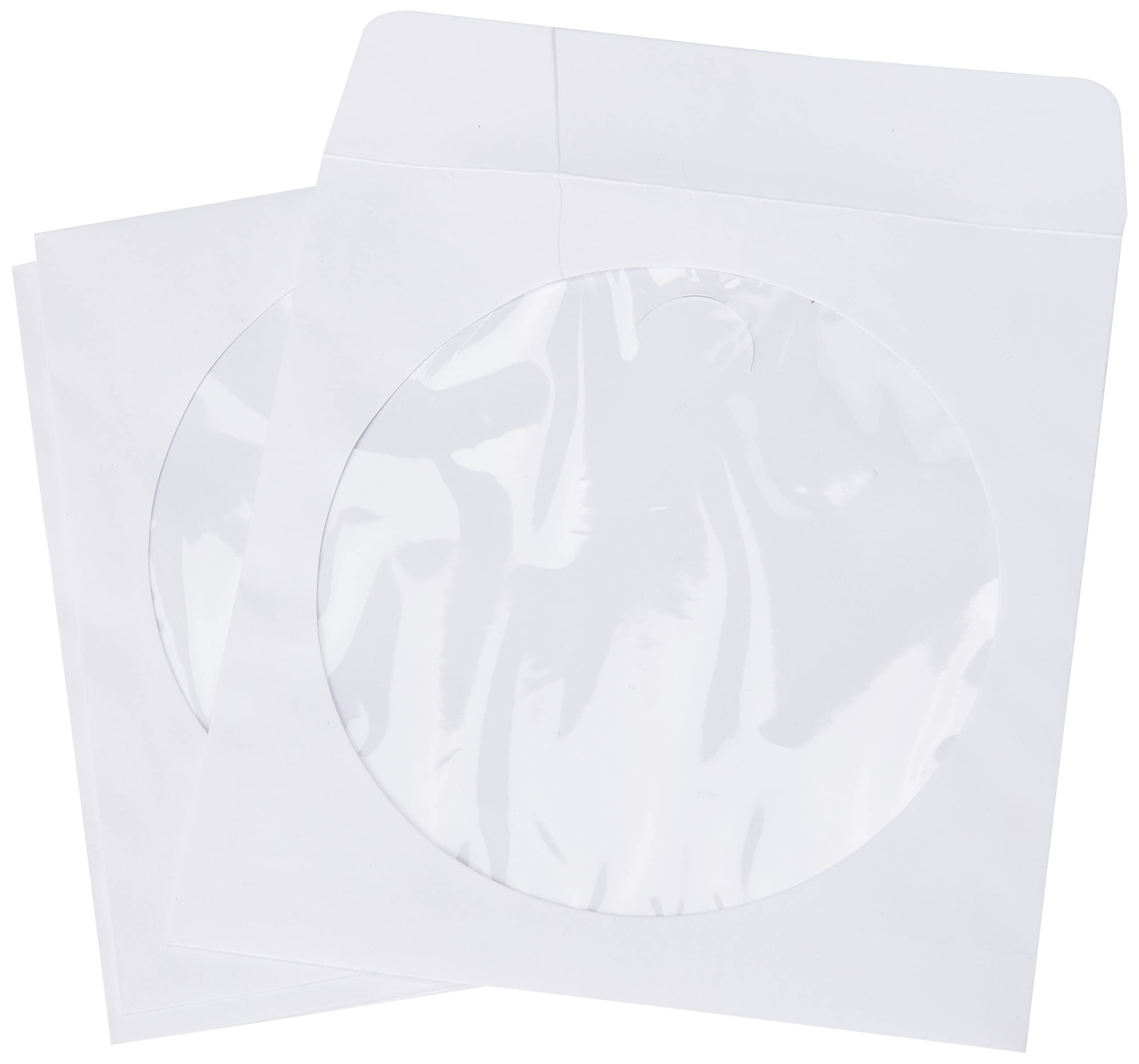 Enveloppes pour CD Verbatim - 50 pièces - Pochettes de CD - enveloppe vierge - protège de la poussière et la saleté - avec fenêtre - enveloppe avec rabat en papier pour CD & DVD & Blu-Ray (Lot de 2)