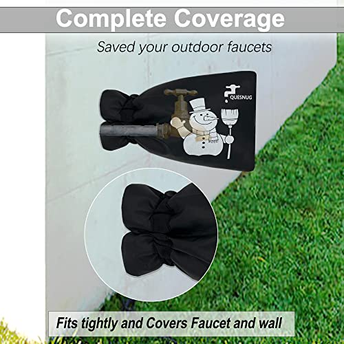 Outdoor Faucet Covers For Winter Freeze Protection -7"W X 10"H, Large Full Cover, Thickened Insulated Water Faucet Covers For Outside, Spigot Cover For Winter Cold Weather, Faucet Sock, Black 4 Pack #TOP5
