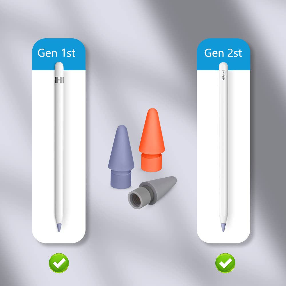 flintronic Końcówki kompatybilne z ołówkiem Apple iPad Pro, 6-pak końcówek zamiennych do Apple Pencil 2. generacji i 1. generacji, końcówki wymienne do iPada Pro iPencil, Morandi