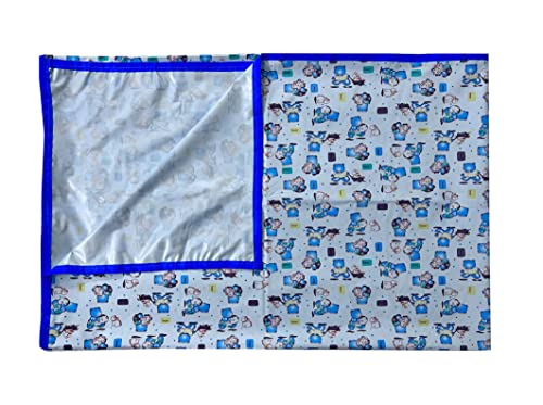 Image of EcoSoft Plastic Sheet,PVC Sheet for Kids,Rubber Sheet for Babies,Bed Wetting Protector(90 x 135 cm) (Blue BABYBEAR)