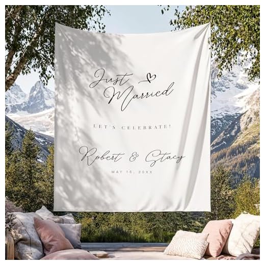 Just Married Elegant Wedding Tapestry