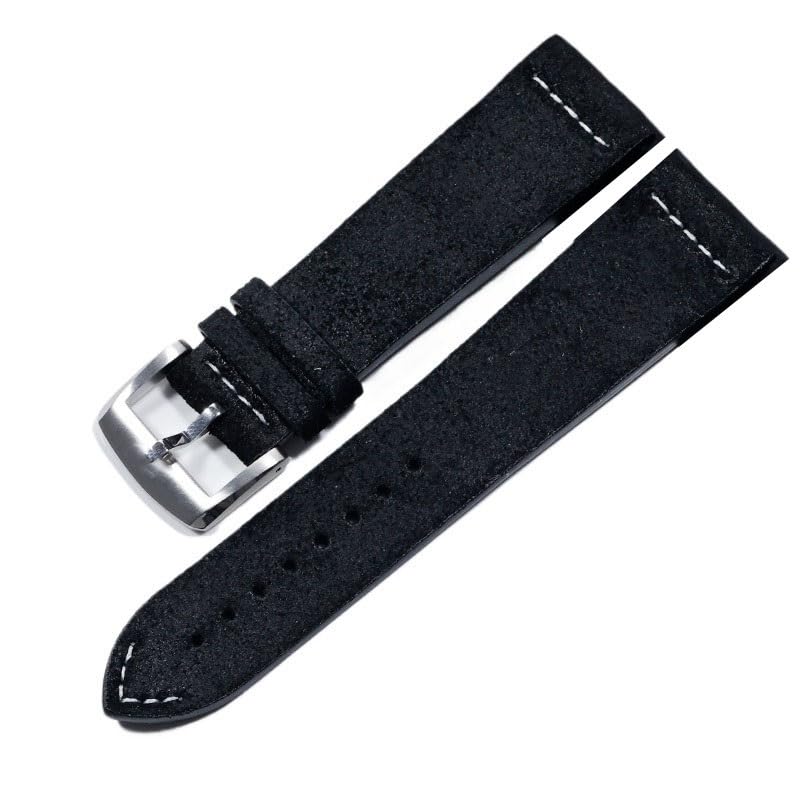 Bracelet de montre en cuir véritable suédé anti irritation pour MIDO Ocean Star M032607A