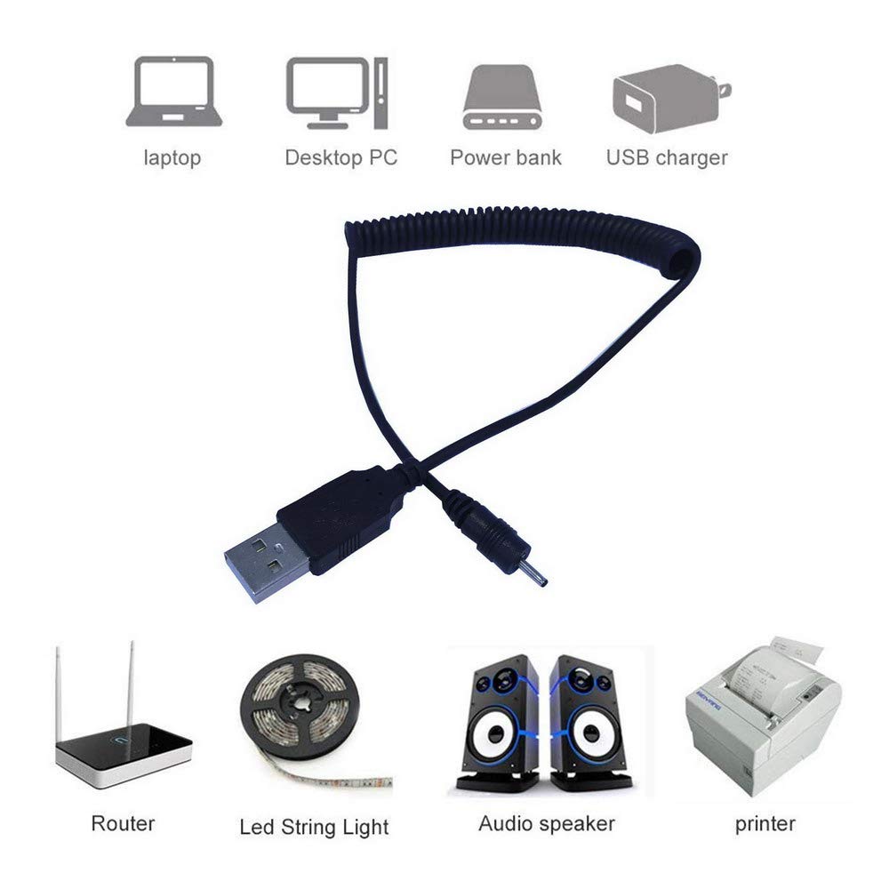 Amazon | AKNPMHT USB2.0オスからDC2.0 mm x 0.6 mmオス電源ケーブル