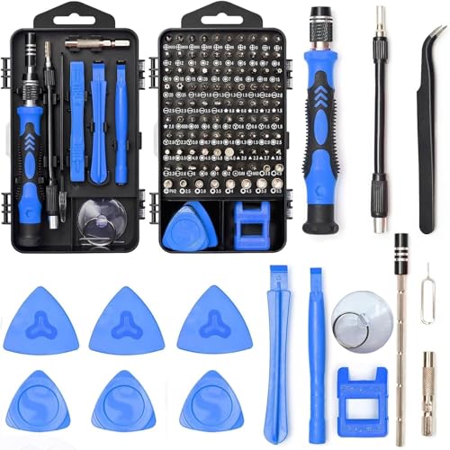 Precision Screwdriver Set 115 in 1 Repair Tools Kit with Magnetic Driver Kit Electronics Precision Screwdriver Set with Portable Bag for Repair Computer Cell Phone PC iPhone Tablets (Blue)
