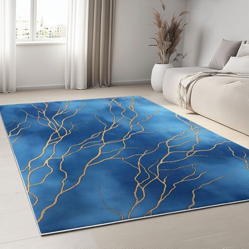 Tapis de chambre bleu doux et résistant pour salle à manger - 4