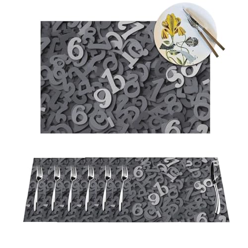 Sets de table antidérapants lavables gris pour protéger votre table - 2