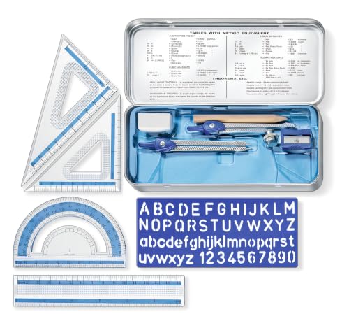 STAEDTLER 557 Set geometria – 10 pezzi, astuccio in metallo