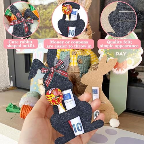 Geldgeschenk Verpackung für Ostern, 8 Stück Filz Osterhasen Geldgeschenk Hüllen, Osterhasen Geldhalter Geschenk, Lustige Ostergeldgeschenke, Ostern Geschenk für Kinder, Erwachsene