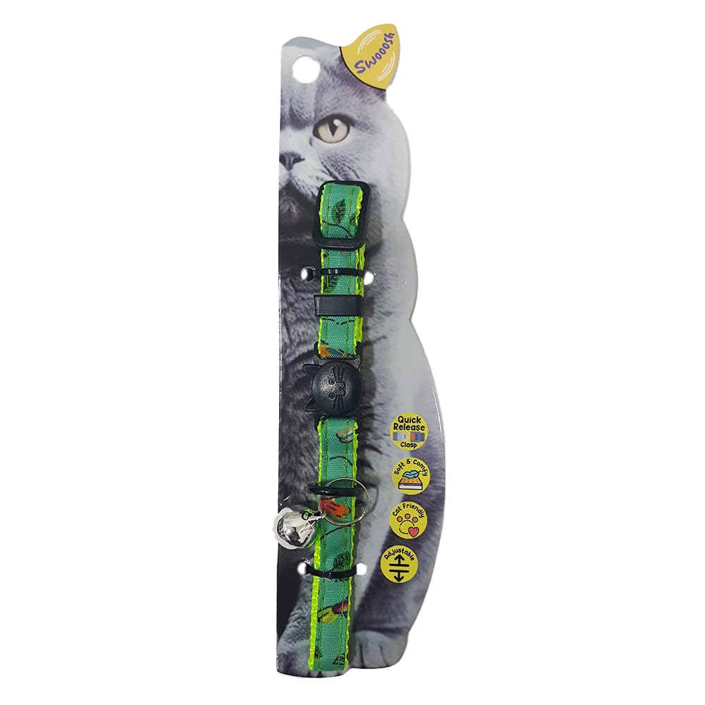 SwoooshMagpie Safe Cat Collar - Green