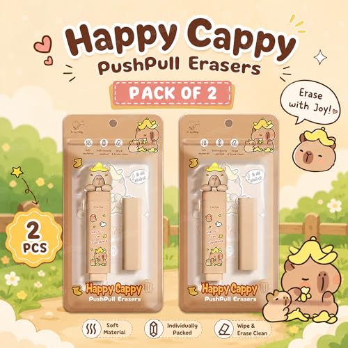 Image of Zest 4 Toyz Eraser for Kids School | Cute Cartoon Push Pull Pencil Eraser Rubber for Kids Stationary Set | Stationary Set for School Birthday Gifts for Girls & Boys (Pack of 2)
