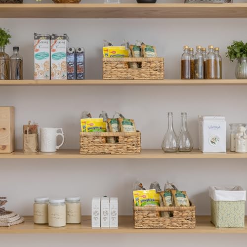 Image of StorageWorks Water Hyacinth Pantry Baskets for Organizing, Natural, 1-Pack