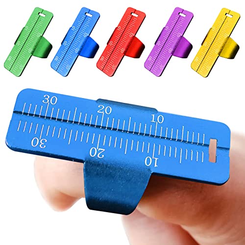 A/U - 5PCS Endo Gauge Finger Ruler 35MM Aluminium Endo Measuring Ring Root Canal Measurement Instrument Span Measure Scale Dental Instruments Ring (5PCS Red)