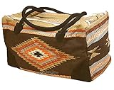 Mission Del Rey Southwest Go West Travel Bag -Weekender Duffle Bag, Hand Woven Rug Bag w/Leather...
