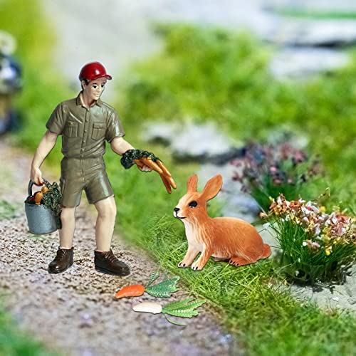 Generic Simulierte Bauernhoftiere Figuren Spielzeug Farmer Keeper Lernspielzeug Landschaft Mikrolandschaft Dekorszenen… – Bild 7