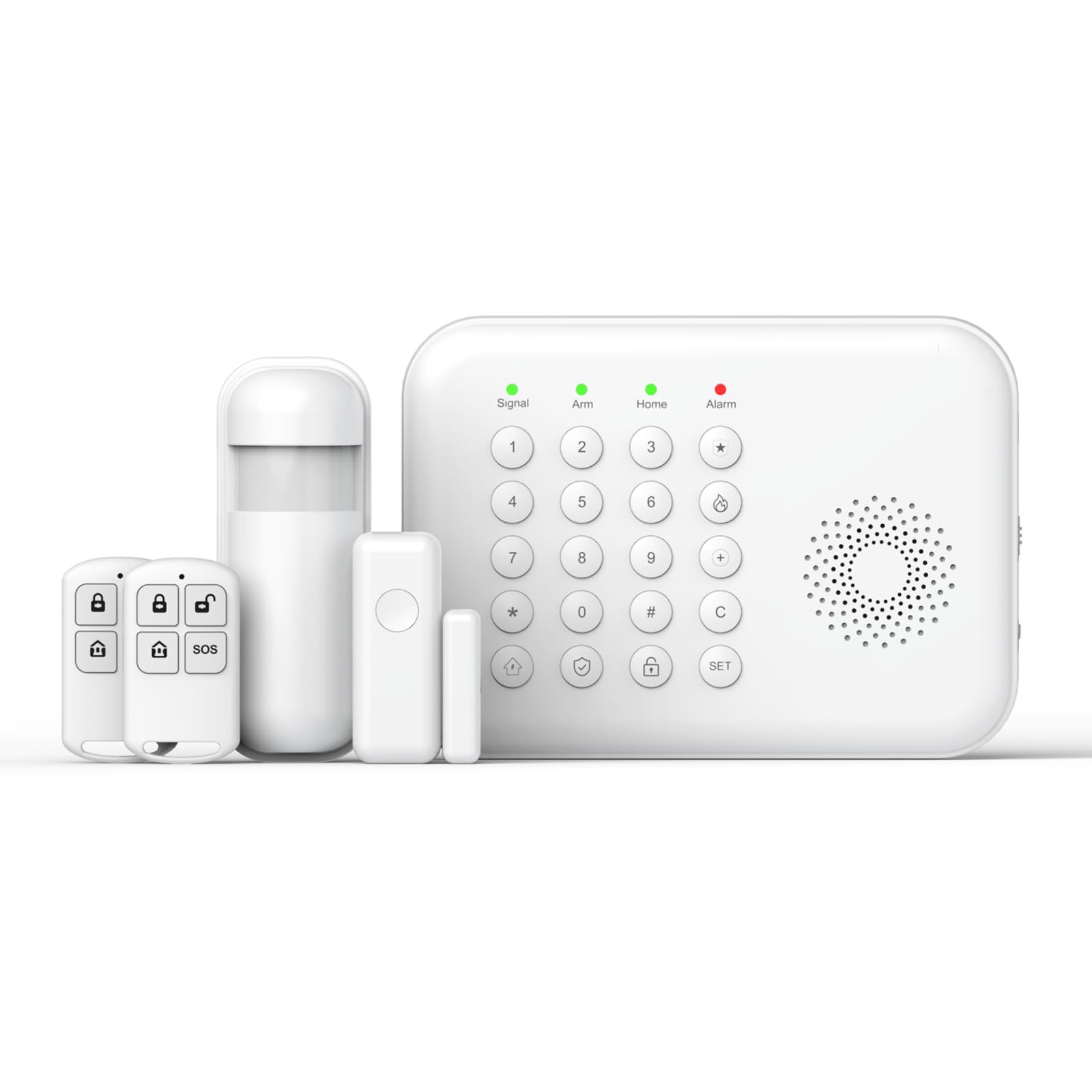 Sistema de Seguridad inalámbrico para el hogar, Sistema de Alarma 4G/WiFi con Teclado, Ampliable (hazlo tú Mismo) con sensores de Puerta y Movimiento, alertas de la App Tuya, sin Contrato (5 PCS)