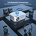 FUDONI Projector with WiFi and Bluetooth, Native 1080P Outdoor Movie Projectors 4k Supported, 15000L Portable Home Theater Projector Max 300
