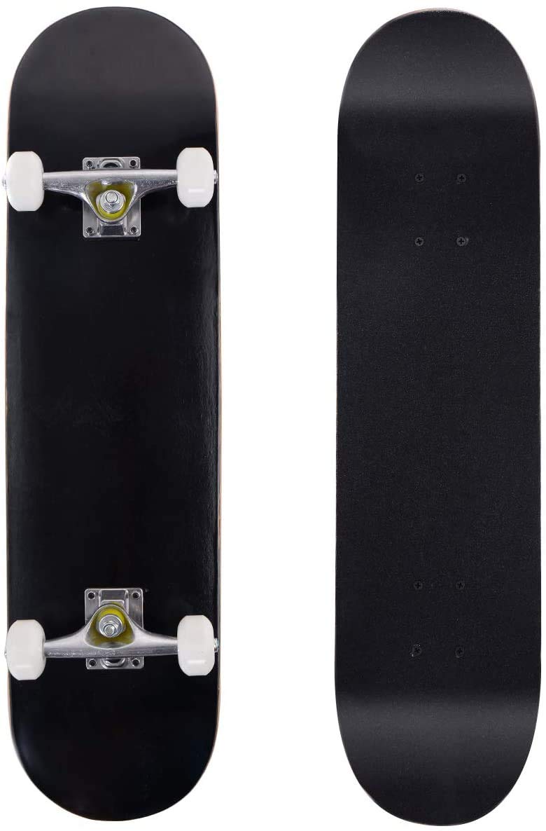 RELAX4LIFE Monopatín Infantil de 7 Capas de Madera de Arce, Skateboard con Rodamientos ABEC-7 y Ejes de Aluminio, Tabla Completa para Principiantes y Niños Menores de 40kg, 79 x 20 cm