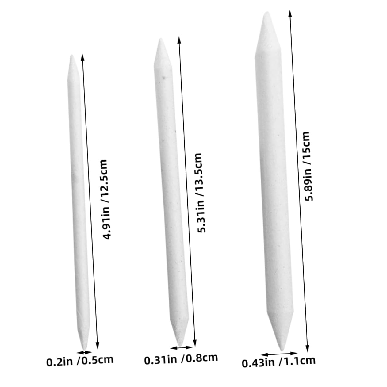 Housoutil 3pcs Sketch Paper Stump Eraser Pencil Blender Blending Stick Art Drawing Tools for Artists Students Hobbyists