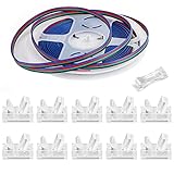BZONE 10 Pack LED Strip Connector 4 Pin with 16.4FT Extension Cable for Waterproof and Non-Waterproo